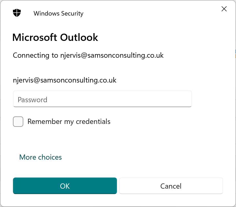 how to fix microsoft outlook password popup problem windows 11
