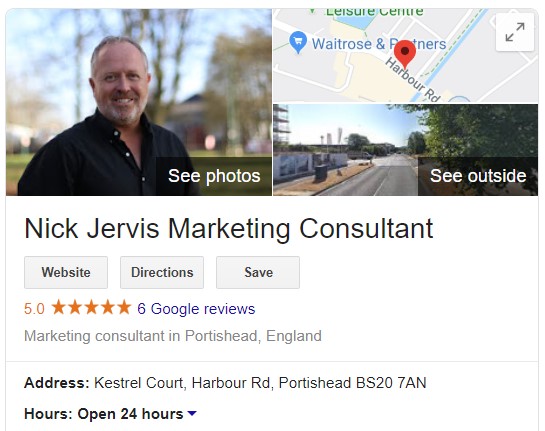 Nick Jervis Marketing Consultant Google My Business