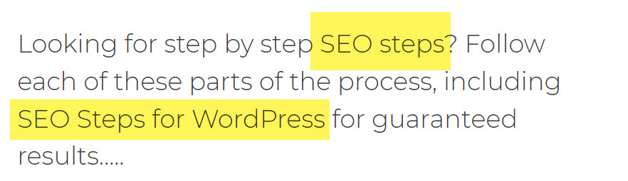 seo steps first paragraph
